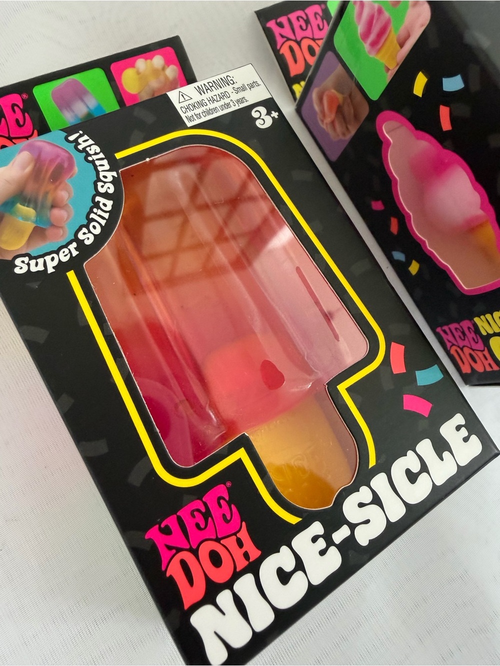💖 Rare Pink NeeDoh Nice Cream Cone & Nice-Sicle Bundle of 2 NEW Sensory Fidgets - Picture 3 of 4